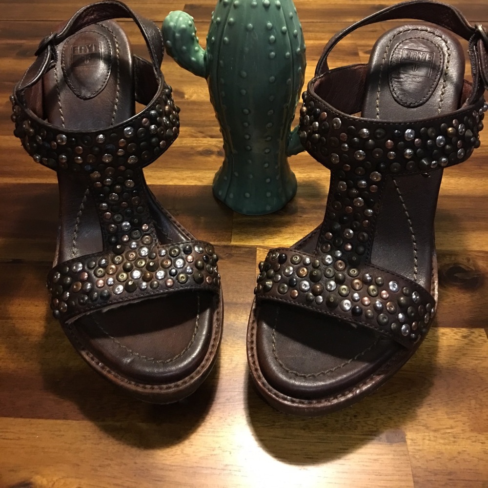Frye "Joy" studded leather sandal